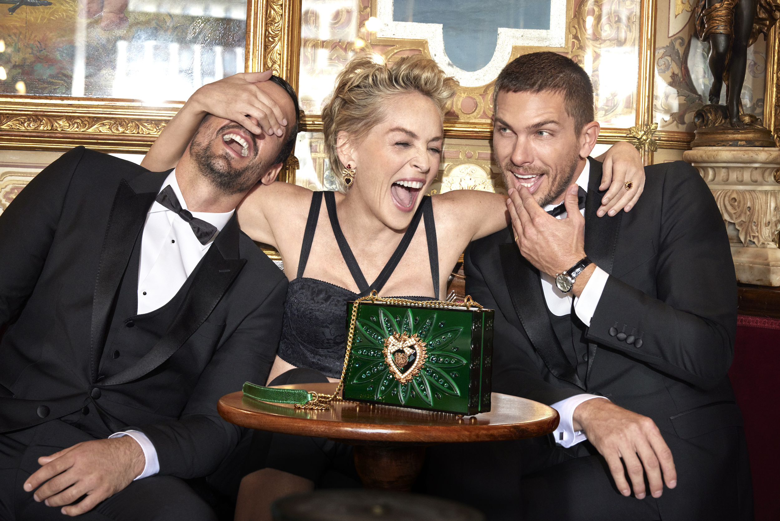 SHARON STONE IS THE NEW FACE OF THE SS 2022 DEVOTION BAG ADV CAMPAIGN OF DOLCE GABBANA.