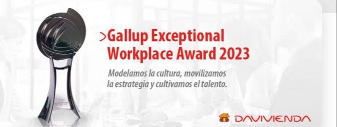 Davivienda única empresa en Latinoamérica en recibir el premio “Lugar Excepcional para Trabajar” otorgado por Gallup.