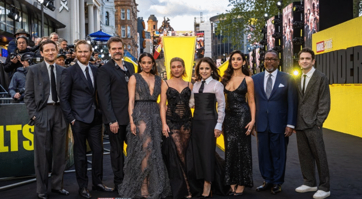 EL ELENCO Y LOS REALIZADORES DE THUNDERBOLTS SE REUNIERON EN LA PREMIERE DE LA PELÍCULA EN LONDRES.